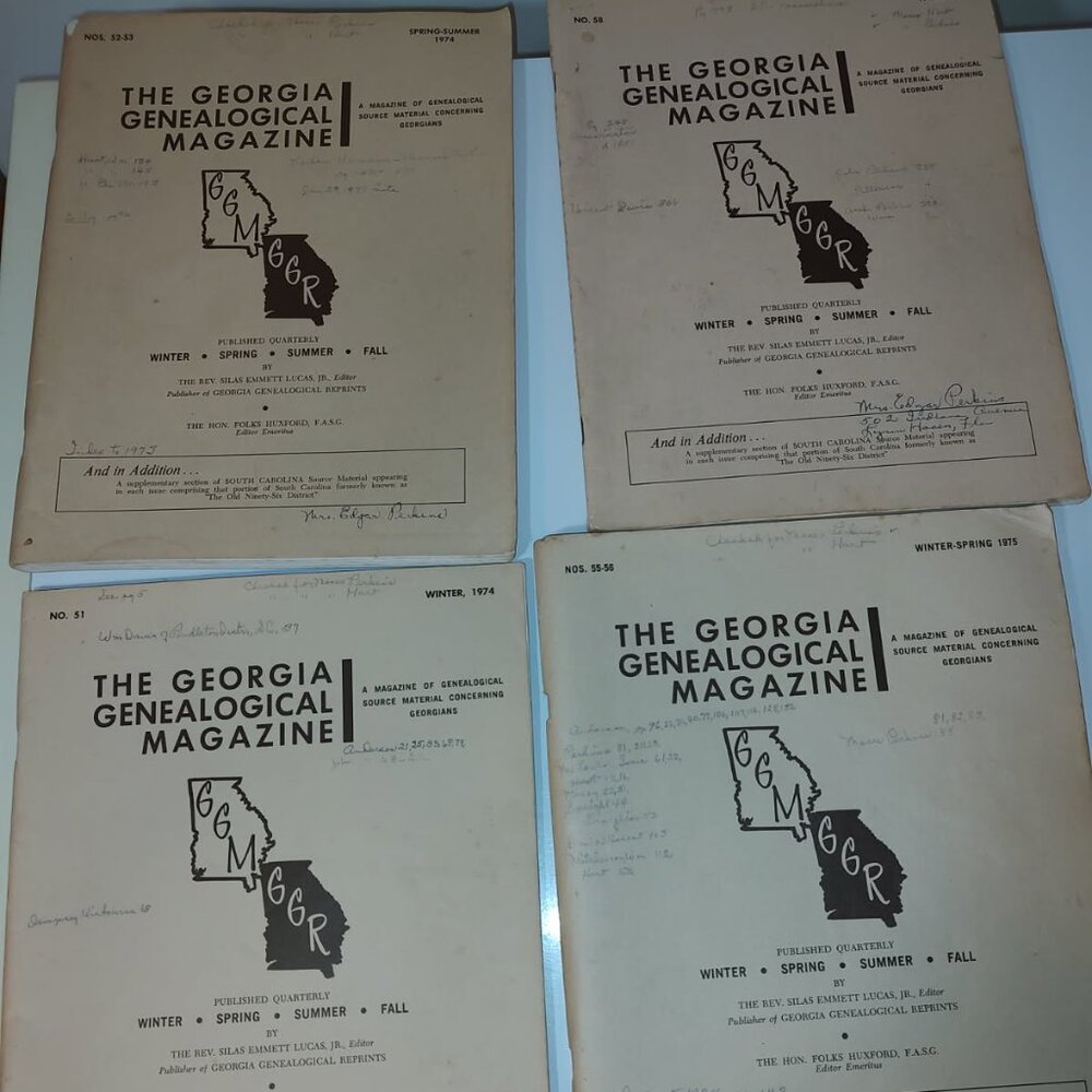Lot of 4 Vintage: The Georgia Genealogical Magazines-SC Booklets-AS IS